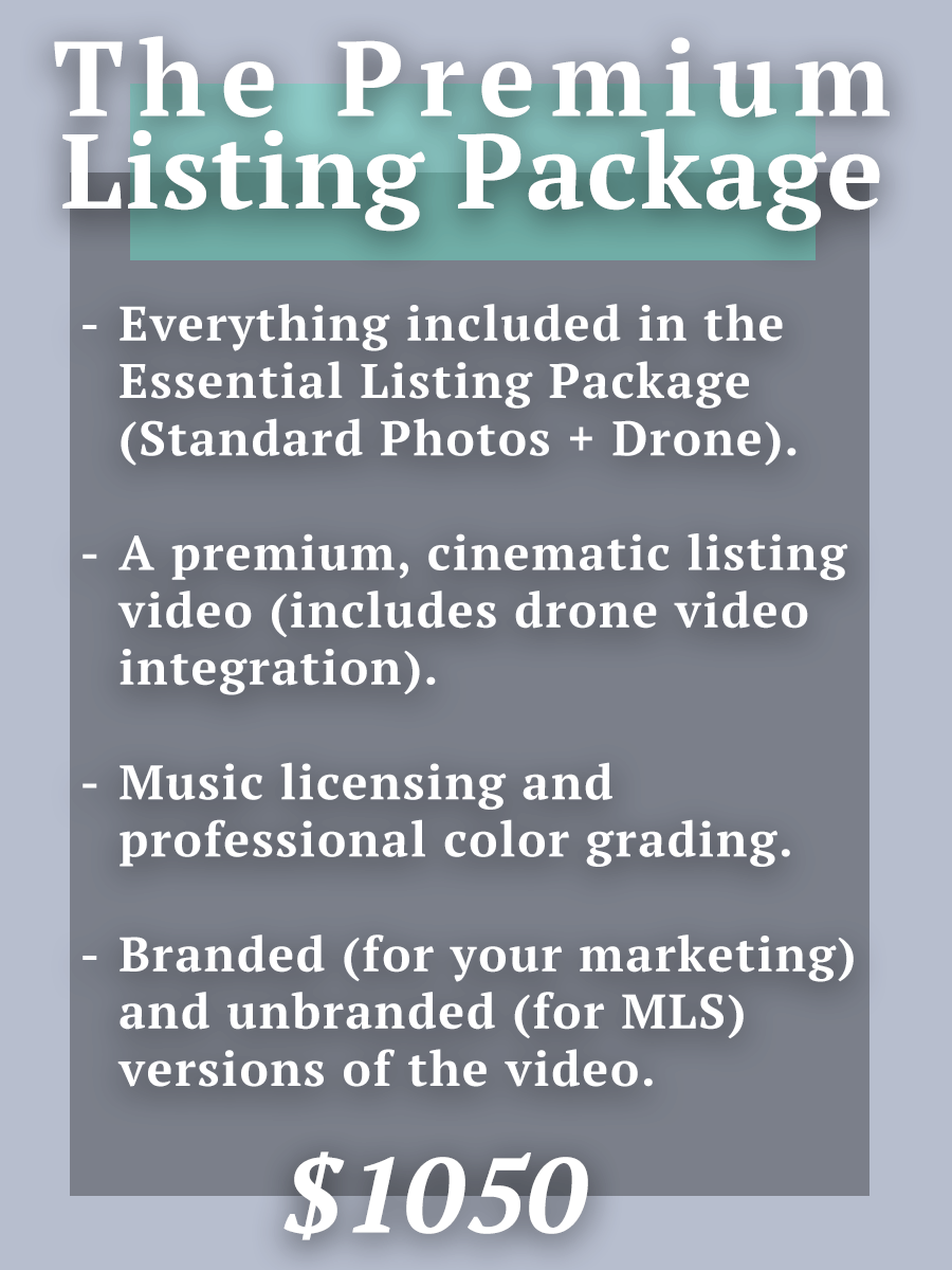 The Premium Listing Package (Photography + Cinematic Video)